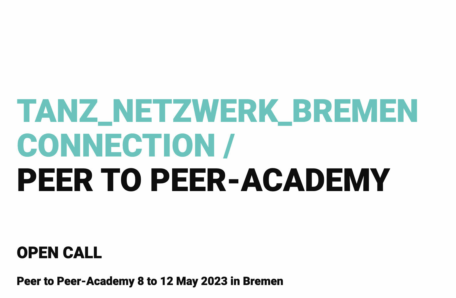 Apply Until February 19, 2023: For The Peer To Peer-Academy • May 8 – 12, 2023 In Bremen